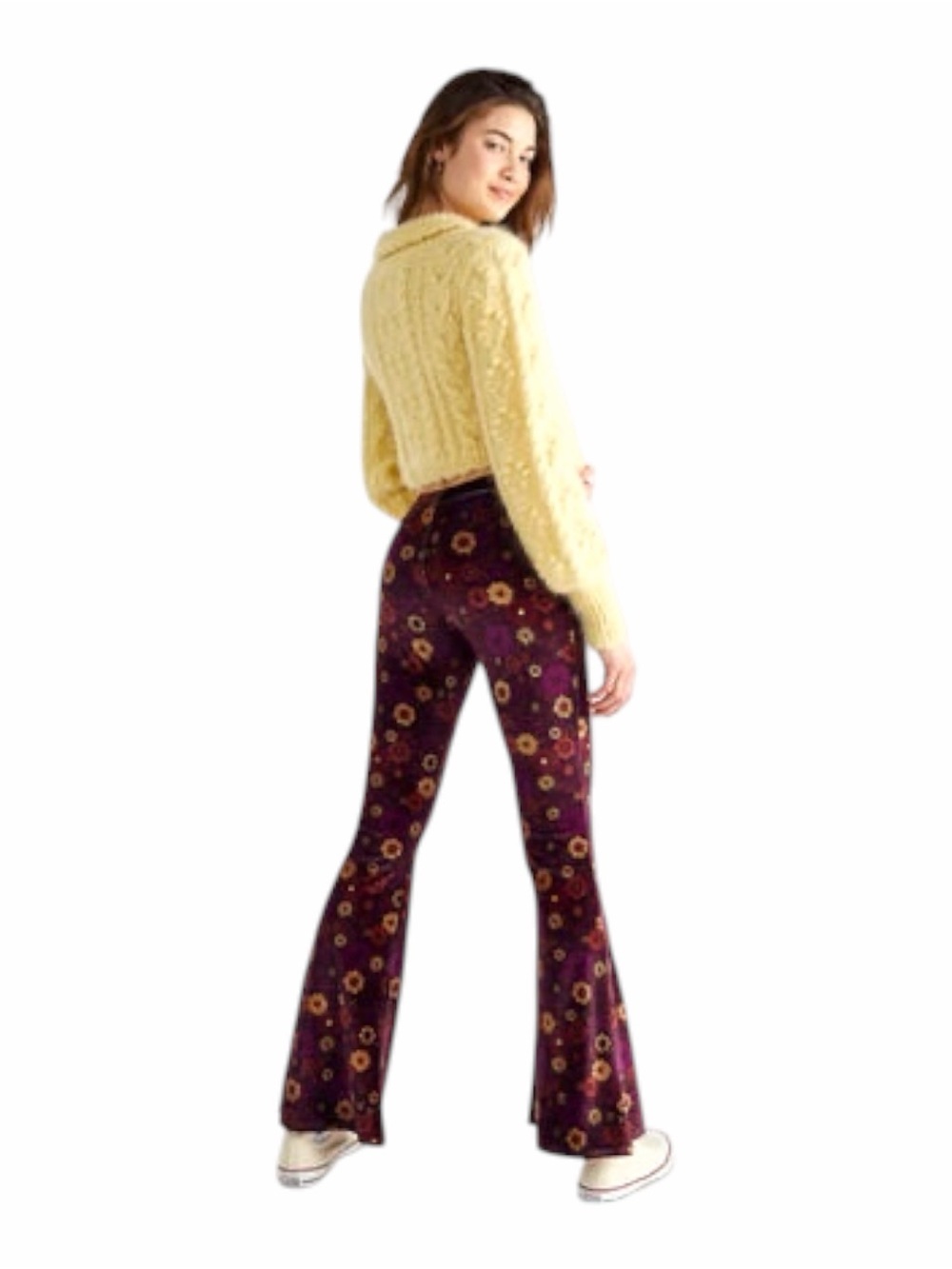 Flare Street x Free People Montana floral velvet flare pants Size Small